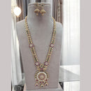 Jewel Addiction Gold Plated Pota Stone Meenakari Long Necklace Set