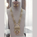 Jewel Addiction Gold Plated Pota Stone Meenakari Long Necklace Set