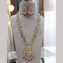 Jewel Addiction Gold Plated Pota Stone Meenakari Long Necklace Set