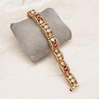 Jewel Addiction Copper Gold Polki Kundan Openable Bracelet