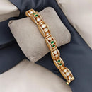 Jewel Addiction Copper Gold Polki Kundan Openable Bracelet