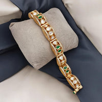 Jewel Addiction Copper Gold Polki Kundan Openable Bracelet