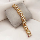 Jewel Addiction Copper Gold Polki Kundan Openable Bracelet