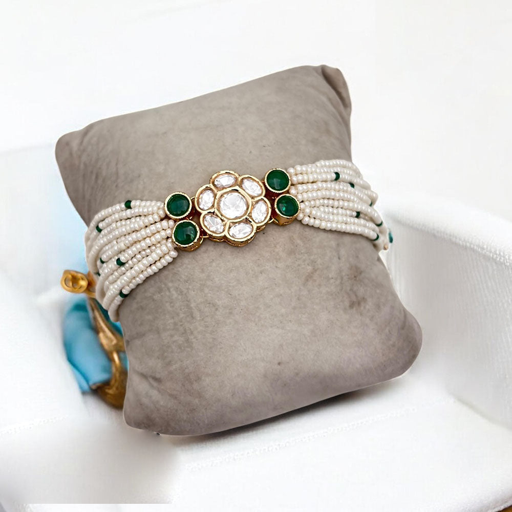 Jewel Addiction Gold Plated Polki Kundan Bracelet