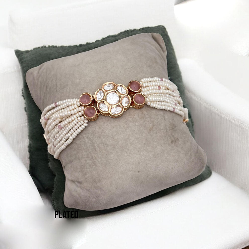 Jewel Addiction Gold Plated Polki Kundan Bracelet
