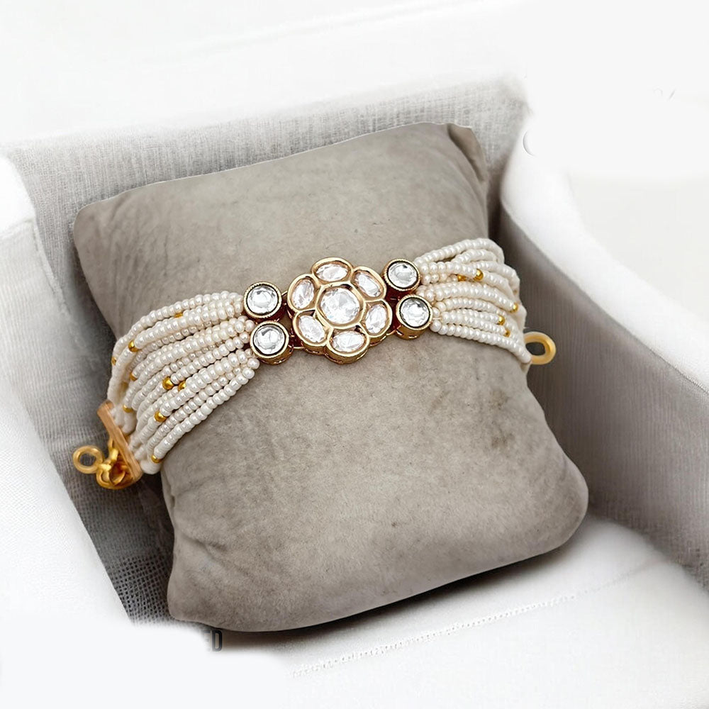 Jewel Addiction Gold Plated Polki Kundan Bracelet