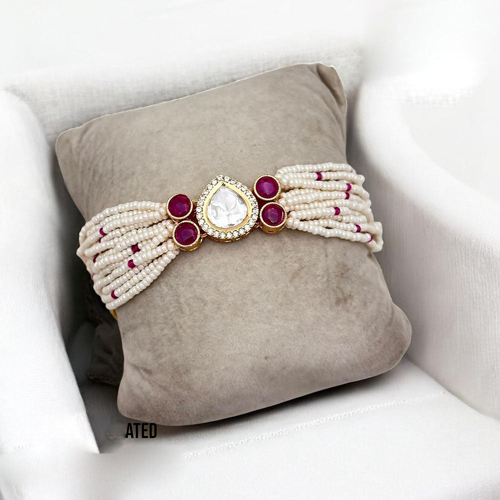 Jewel Addiction Gold Plated Polki Kundan Bracelet