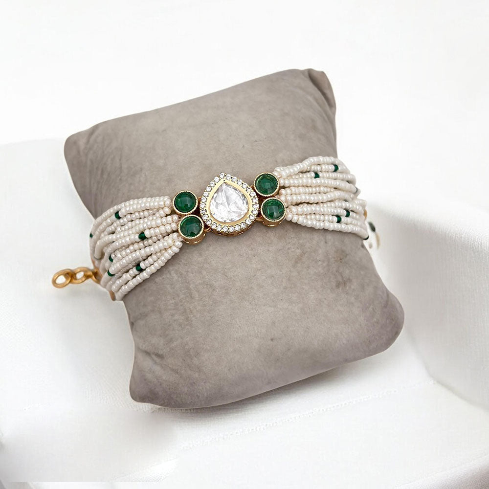 Jewel Addiction Gold Plated Polki Kundan Bracelet