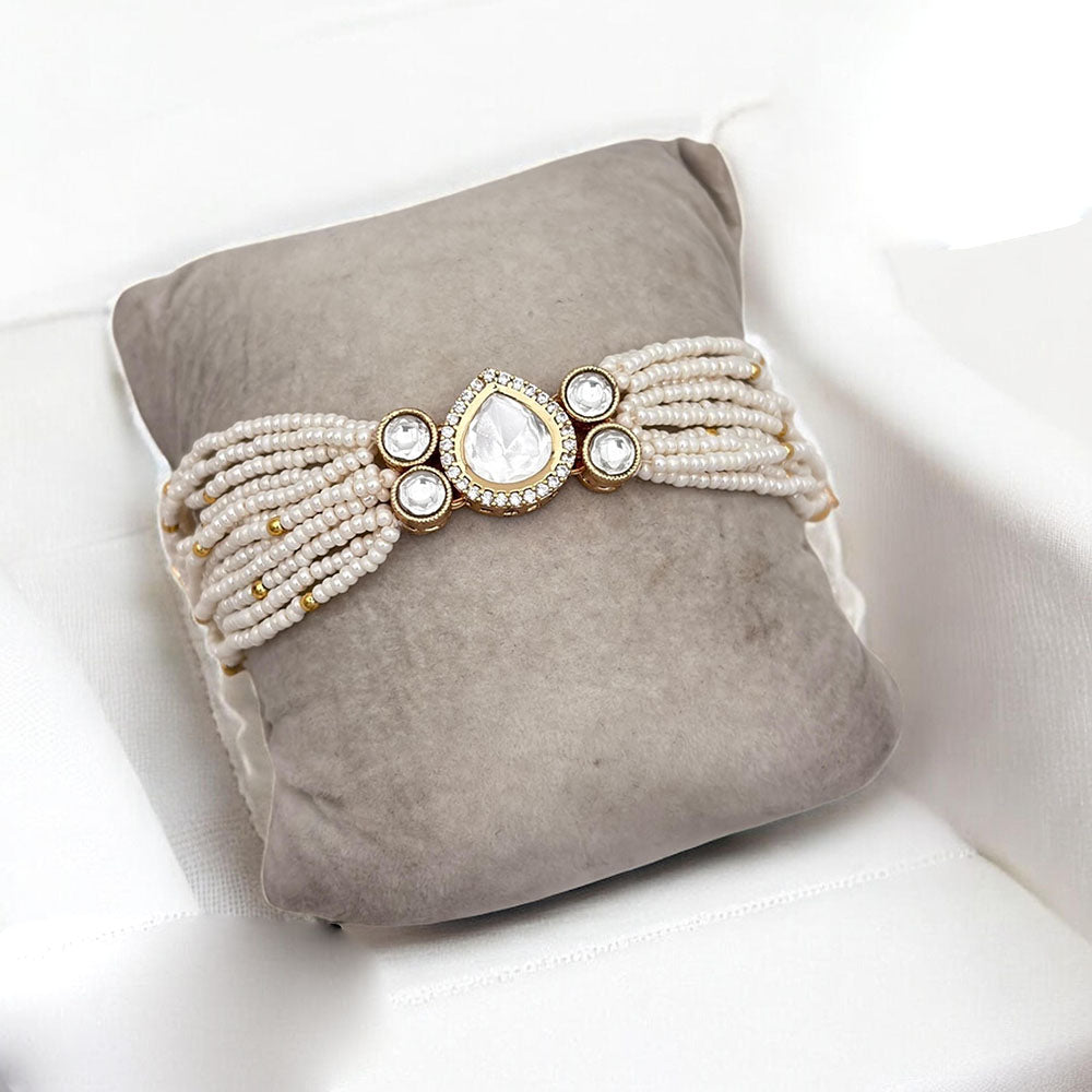 Jewel Addiction Gold Plated Polki Kundan Bracelet