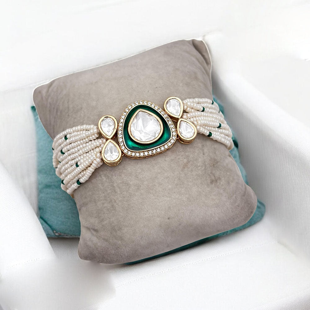Jewel Addiction Gold Plated Polki Kundan Bracelet