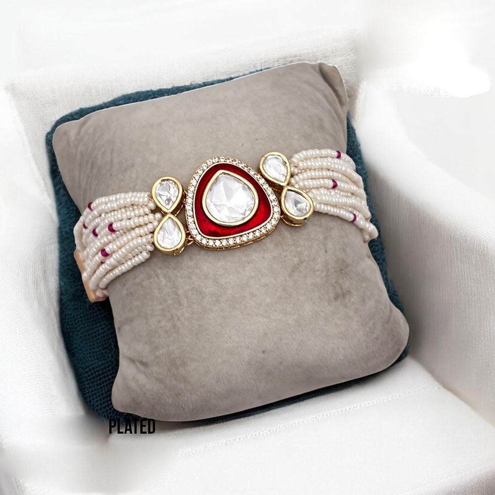 Jewel Addiction Gold Plated Polki Kundan Bracelet