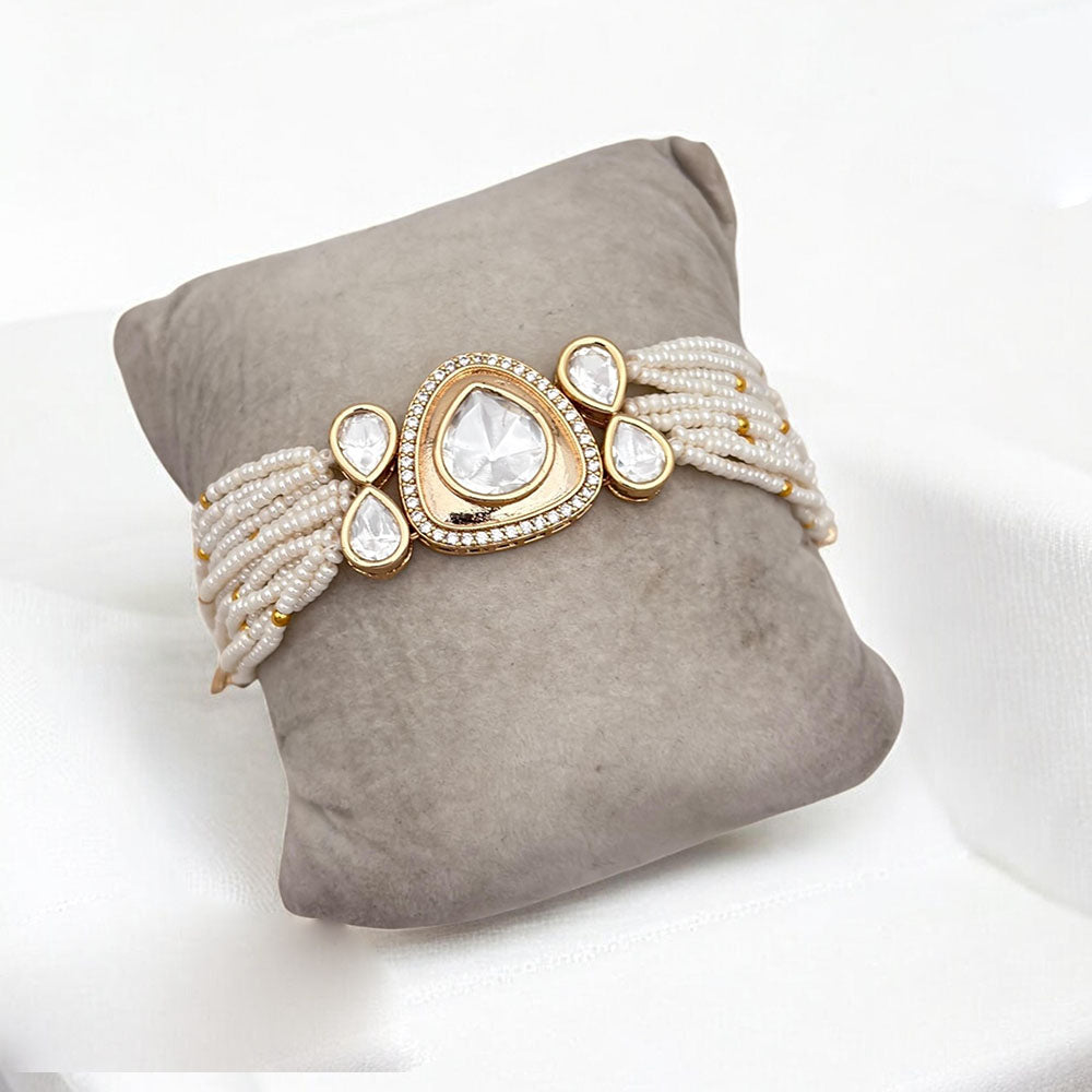 Jewel Addiction Gold Plated Polki Kundan Bracelet