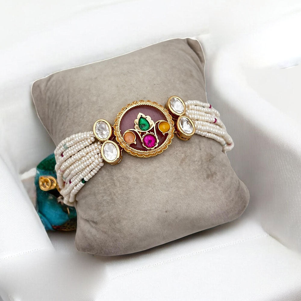 Jewel Addiction Gold Plated Polki Kundan Bracelet