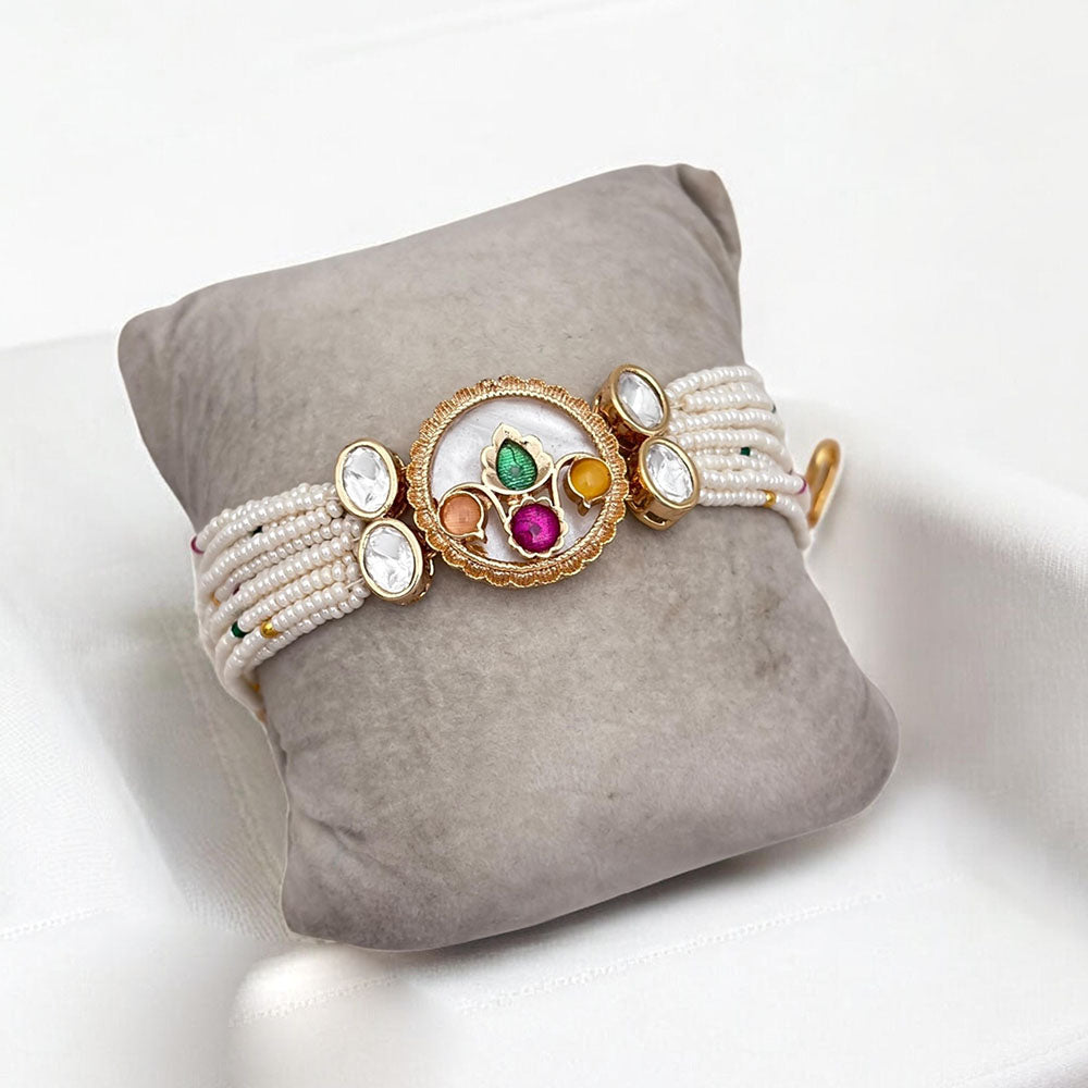 Jewel Addiction Gold Plated Polki Kundan Bracelet