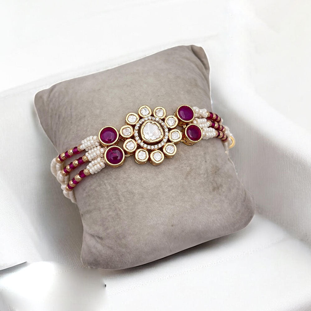 Jewel Addiction Gold Plated Polki Kundan Bracelet