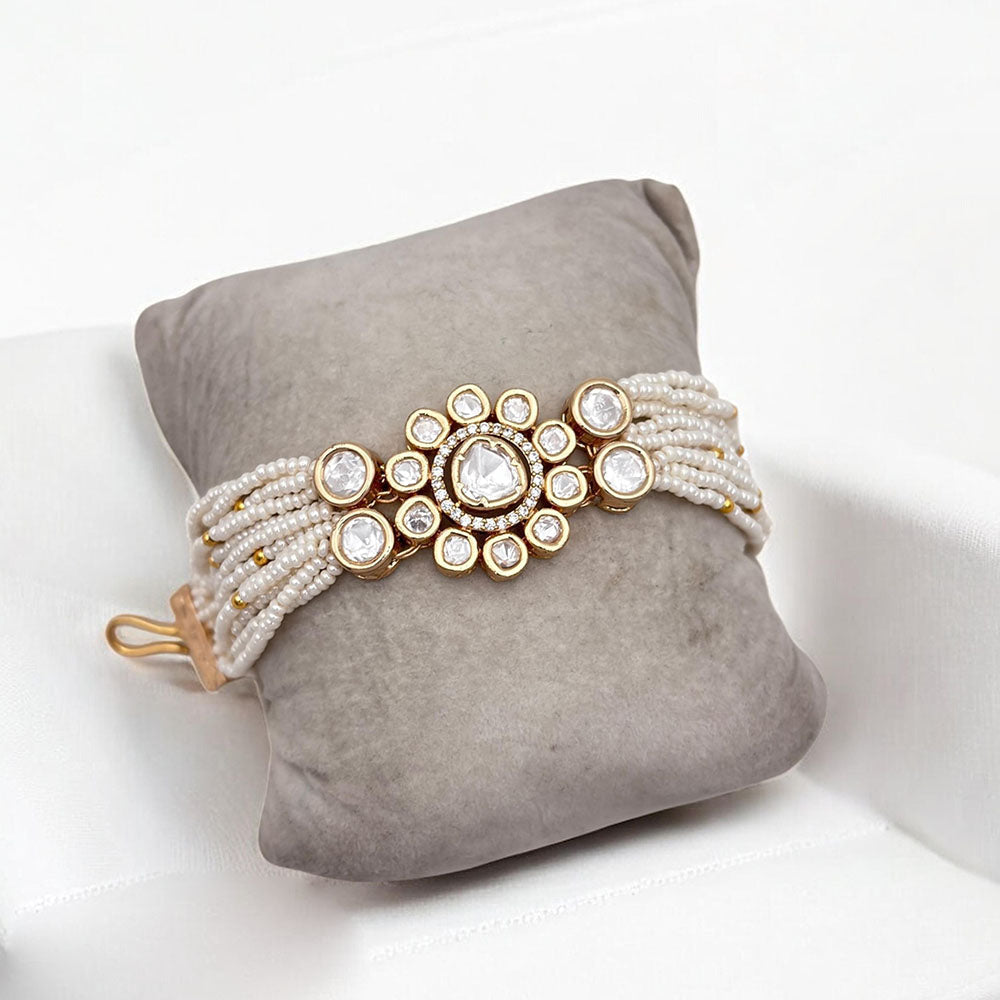 Jewel Addiction Gold Plated Polki Kundan Bracelet