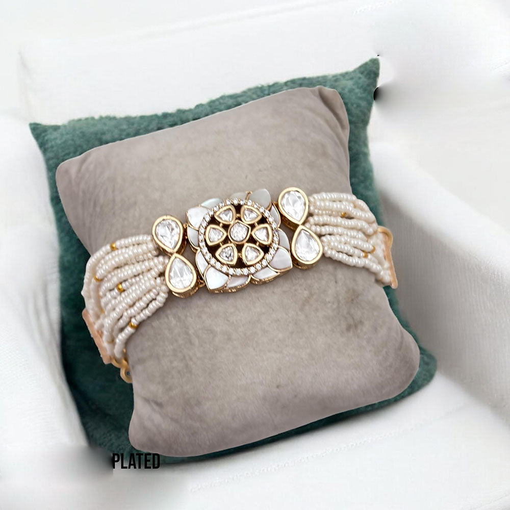 Jewel Addiction Gold Plated Polki Kundan Bracelet