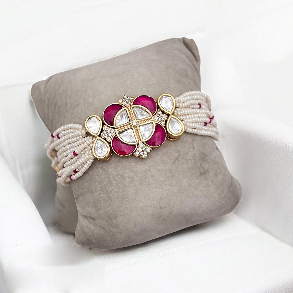 Jewel Addiction Gold Plated Polki Kundan Bracelet
