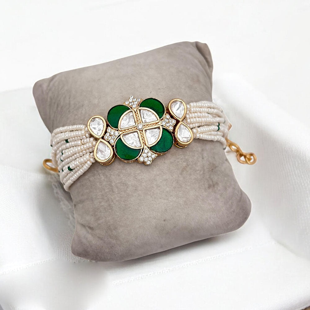 Jewel Addiction Gold Plated Polki Kundan Bracelet