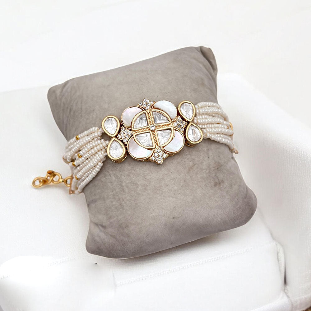 Jewel Addiction Gold Plated Polki Kundan Bracelet