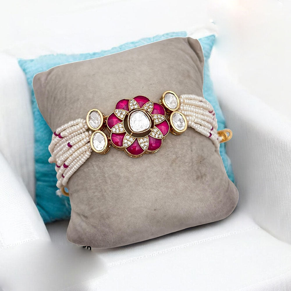 Jewel Addiction Gold Plated Polki Kundan Bracelet