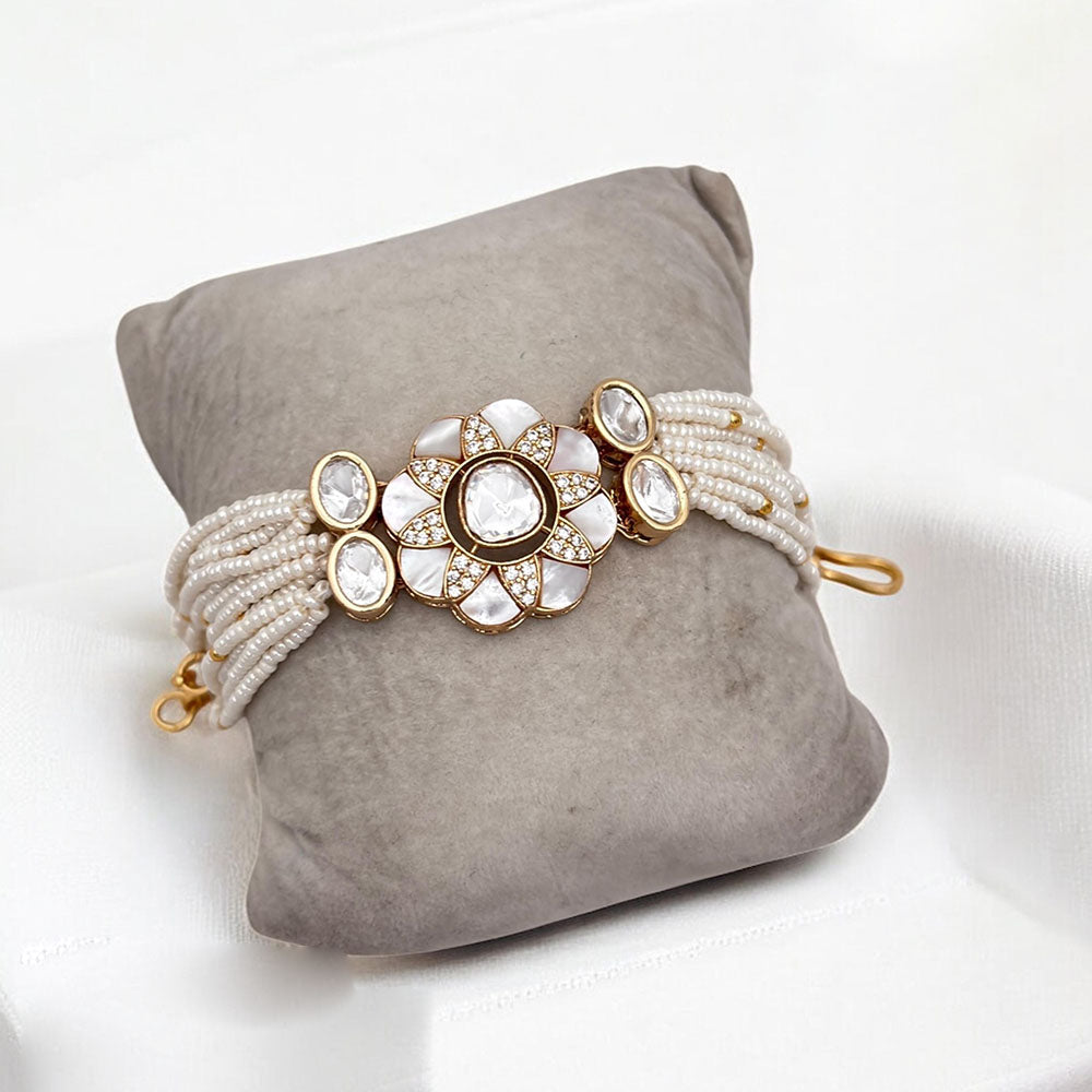 Jewel Addiction Gold Plated Polki Kundan Bracelet