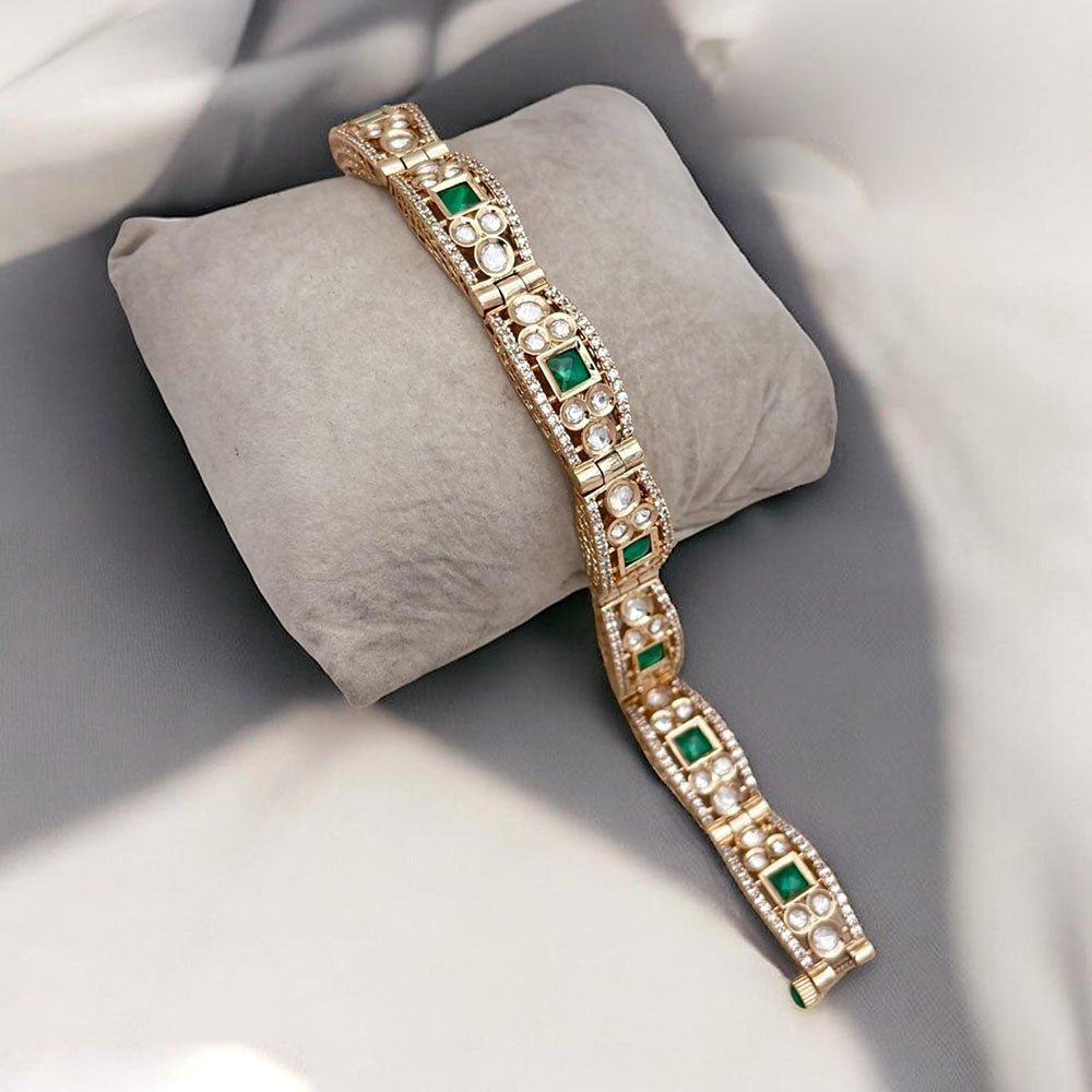 Jewel Addiction Gold Plated Polki Kundan Bracelet