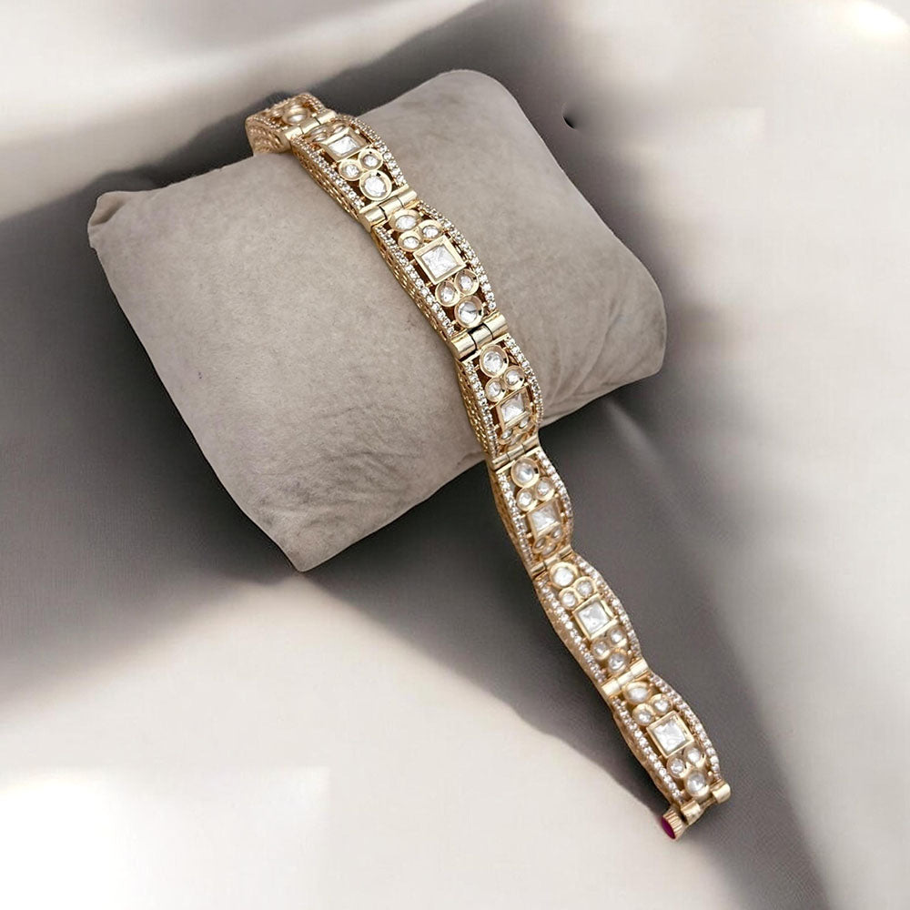 Jewel Addiction Gold Plated Polki Kundan Bracelet