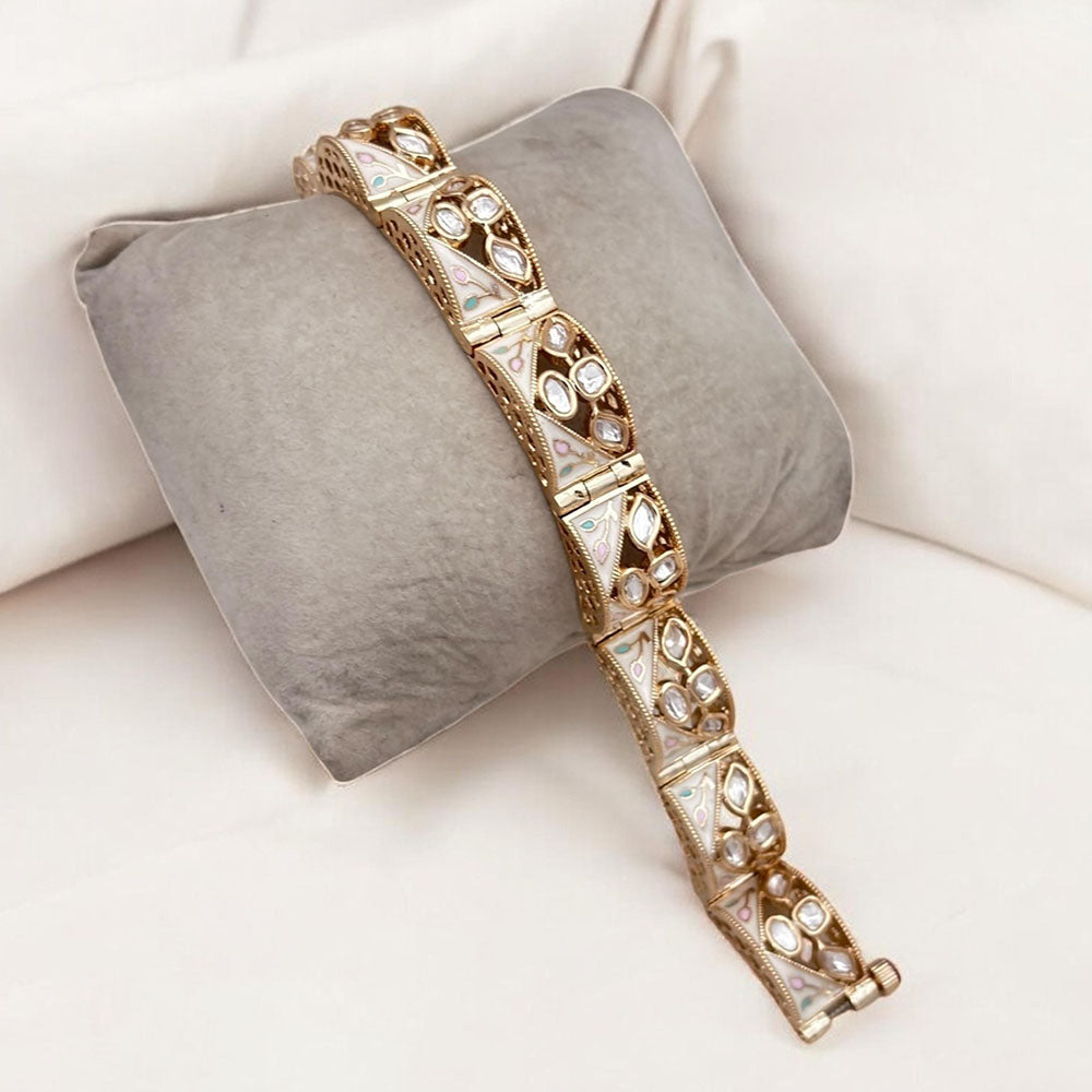 Jewel Addiction Gold Plated Polki Kundan Bracelet