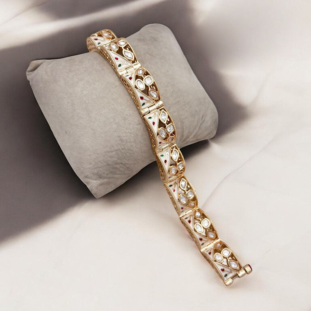 Jewel Addiction Gold Plated Polki Kundan Bracelet