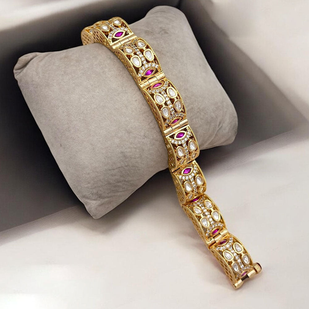 Jewel Addiction Gold Plated Polki Kundan Bracelet