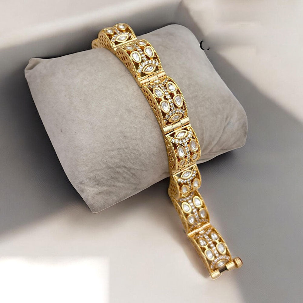 Jewel Addiction Gold Plated Polki Kundan Bracelet