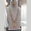 Jewel Addiction Gold Plated Pota Stone Meenakari Long Necklace Set