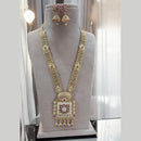 Jewel Addiction Gold Plated Pota Stone Meenakari Long Necklace Set