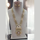 Jewel Addiction Gold Plated Pota Stone Meenakari Long Necklace Set