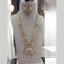 Jewel Addiction Gold Plated Pota Stone Meenakari Long Necklace Set
