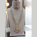 Jewel Addiction Gold Plated Pota Stone Meenakari Long Necklace Set