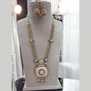 Jewel Addiction Gold Plated Pota Stone Meenakari Long Necklace Set