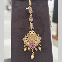 Jewel Addiction Gold Plated Pota Stone And Beads Maangtikka
