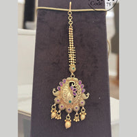 Jewel Addiction Gold Plated Pota Stone And Beads Maangtikka