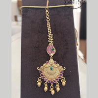 Jewel Addiction Gold Plated Pota Stone And Beads Maangtikka