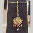 Jewel Addiction Gold Plated Pota Stone And Beads Maangtikka