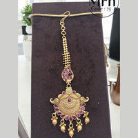 Jewel Addiction Gold Plated Pota Stone And Beads Maangtikka