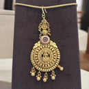 Jewel Addiction Gold Plated Pota Stone And Pearl Temple Maangtikka