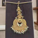 Jewel Addiction Gold Plated Pota Stone And Pearl Maangtikka