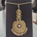 Jewel Addiction Gold Plated Pota Stone And Pearl Maangtikka