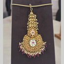Jewel Addiction Gold Plated Pota Stone And Pearl Maangtikka