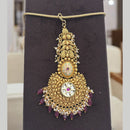 Jewel Addiction Gold Plated Pota Stone And Pearl Maangtikka