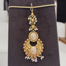 Jewel Addiction Gold Plated Pota Stone And Pearl Meenakari Maangtikka