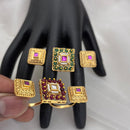 Jewel Addiction Gold Plated Pota Stone And Pearl Ring